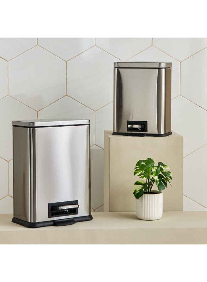 Home Box Stainless Steel Rectangular Pedal Bin - 5L - Image 4